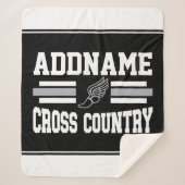 Aangepaste ADD NAAM Cross Country Runner Running T Sherpa Deken (Voorkant)