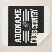 Aangepaste ADD NAAM Cross Country Runner Running T Sherpa Deken (Voorkant (horizontaal))