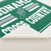Aangepaste ADD NAAM Cross Country Runner Running T Sherpa Deken (3/4)