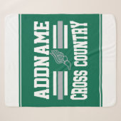 Aangepaste ADD NAAM Cross Country Runner Running T Sherpa Deken (Voorkant (horizontaal))