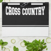 Aangepaste ADD NAAM Cross Country Runner Running T Theedoek (Gevouwen)