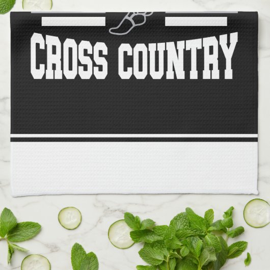 Aangepaste ADD NAAM Cross Country Runner Running T Theedoek (Gevouwen)