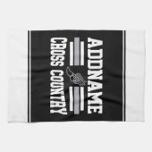 Aangepaste ADD NAAM Cross Country Runner Running T Theedoek (Horizontaal)