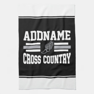 Aangepaste ADD NAAM Cross Country Runner Running T Theedoek