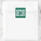 Aangepaste ADD NAAM Cross Country Runner Running T Vierkante Sticker (Tas)