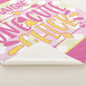 Aangepaste ADD NAAM Eén Cute Chick Pink Yellow Sherpa Deken (3/4)