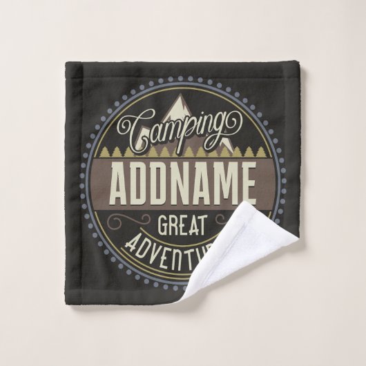 Aangepaste ADD NAAM Familie Kamp Trip Camping Reun Bad Handdoek (Wasdoekje)