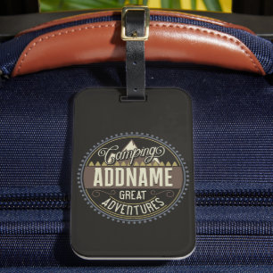 Aangepaste ADD NAAM Familie Kamp Trip Camping Reun Bagagelabel