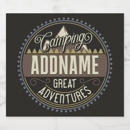 Aangepaste ADD NAAM Familie Kamp Trip Camping Reün Bier Etiket (Enkel label)