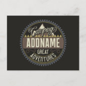 Aangepaste ADD NAAM Familie Kamp Trip Camping Reun Briefkaart (Voorkant)