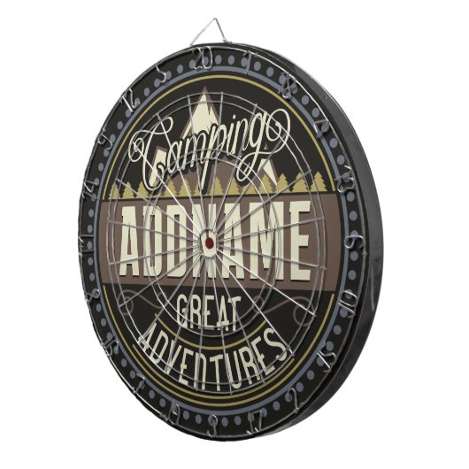 Aangepaste ADD NAAM Familie Kamp Trip Camping Reun Dartbord (Voorkant Rechts)