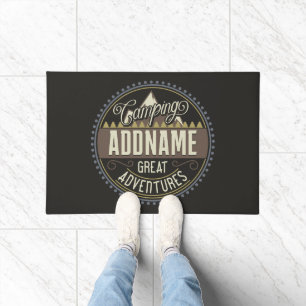 Aangepaste ADD NAAM Familie Kamp Trip Camping Reun Deurmat