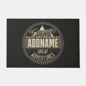 Aangepaste ADD NAAM Familie Kamp Trip Camping Reun Deurmat (Voorkant)