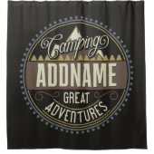 Aangepaste ADD NAAM Familie Kamp Trip Camping Reun Douchegordijn (Voorkant)
