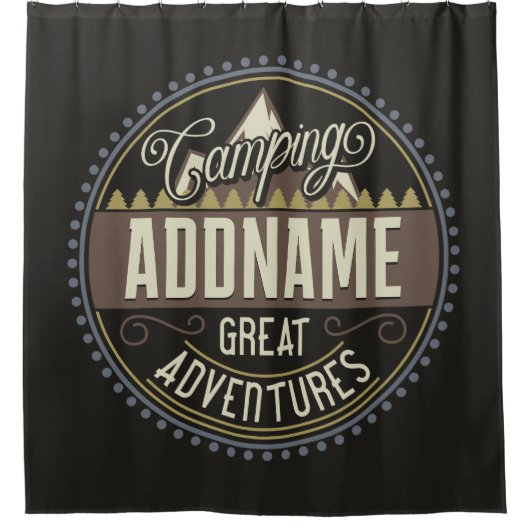 Aangepaste ADD NAAM Familie Kamp Trip Camping Reun Douchegordijn (Voorkant)