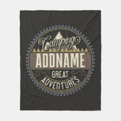 Aangepaste ADD NAAM Familie Kamp Trip Camping Reun Fleece Deken (Voorkant)