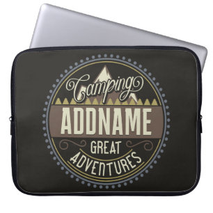 Aangepaste ADD NAAM Familie Kamp Trip Camping Reun Laptop Sleeve