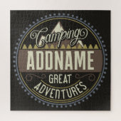 Aangepaste ADD NAAM Familie Kamp Trip Camping Reun Legpuzzel (Verticaal)