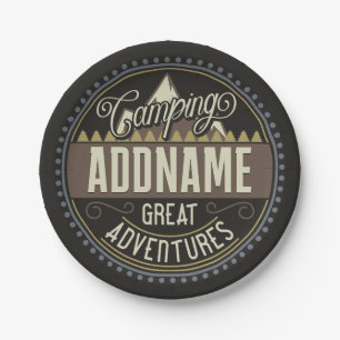 Aangepaste ADD NAAM Familie Kamp Trip Camping Reun Papieren Bordje