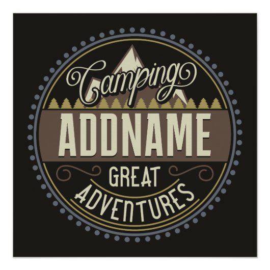 Aangepaste ADD NAAM Familie Kamp Trip Camping Reun Perfect Poster (Voorkant)