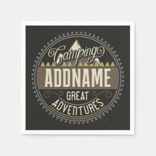 Aangepaste ADD NAAM Familie Kamp Trip Camping Reun Servet