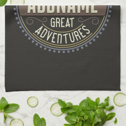 Aangepaste ADD NAAM Familie Kamp Trip Camping Reun Theedoek (Gevouwen)