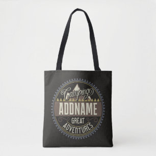 Aangepaste ADD NAAM Familie Kamp Trip Camping Reun Tote Bag