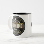 Aangepaste ADD NAAM Familie Kamp Trip Camping Reun Tweekleurige Koffiemok (Voorkant links)