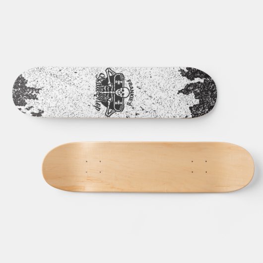 Aangepaste ADD NAAM Skull Skateboard Schaats Winke (Horizontaal)