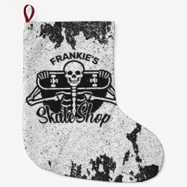 Aangepaste ADD NAAM Skull Skateboard Schaats Winke Grote Kerstsok