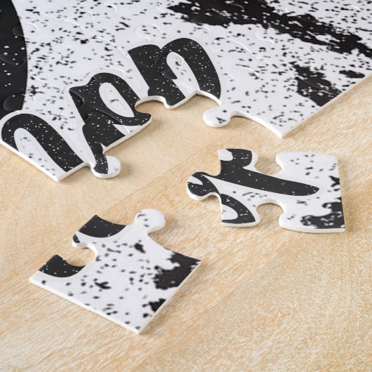 Aangepaste ADD NAAM Skull Skateboard Schaats Winke Legpuzzel (Zijkant)