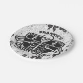 Aangepaste ADD NAAM Skull Skateboard Schaats Winke Papieren Bordje (Gekanteld)