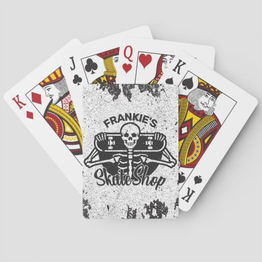 Aangepaste ADD NAAM Skull Skateboard Schaats Winke Pokerkaarten (Achterkant)