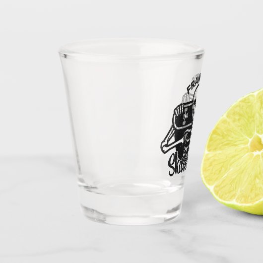 Aangepaste ADD NAAM Skull Skateboard Schaats Winke Shot Glas (Links)