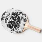 Aangepaste ADD NAAM Skull Skateboard Schaats Winke Tafeltennisbatje (Zijkant)
