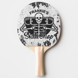 Aangepaste ADD NAAM Skull Skateboard Schaats Winke Tafeltennisbatje