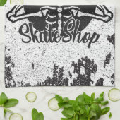 Aangepaste ADD NAAM Skull Skateboard Schaats Winke Theedoek (Gevouwen)