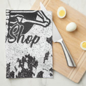 Aangepaste ADD NAAM Skull Skateboard Schaats Winke Theedoek (Quarter Fold)