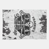 Aangepaste ADD NAAM Skull Skateboard Schaats Winke Theedoek (Horizontaal)