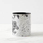 Aangepaste ADD NAAM Skull Skateboard Schaats Winke Tweekleurige Koffiemok (Center)