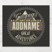 Aangepaste ADD NAME Familie Kamp Trip Camping Reün Bier Etiket (Enkel label)