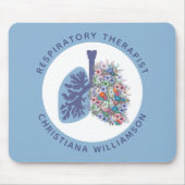 Aangepaste ademhalingstherapie Floral Lungs Gift Muismat (Voorkant)