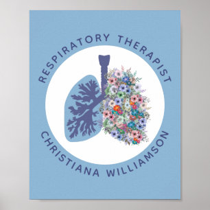 Aangepaste ademhalingstherapie Floral Lungs Gift Poster