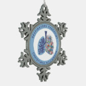 Aangepaste ademhalingstherapie Floral Lungs Gift Tin Sneeuwvlok Ornament (Links)