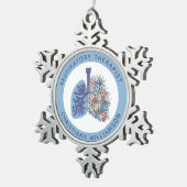 Aangepaste ademhalingstherapie Floral Lungs Gift Tin Sneeuwvlok Ornament (Rechts)