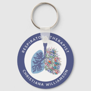 Aangepaste ademhalingstherapie Floral Lungs Sleutelhanger