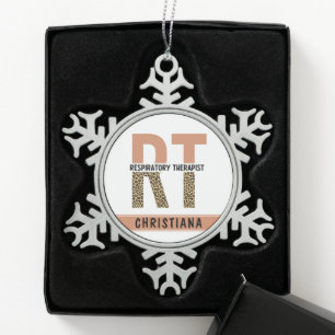 Aangepaste ademhalingstherapie RT Cadeau Tin Sneeuwvlok Ornament