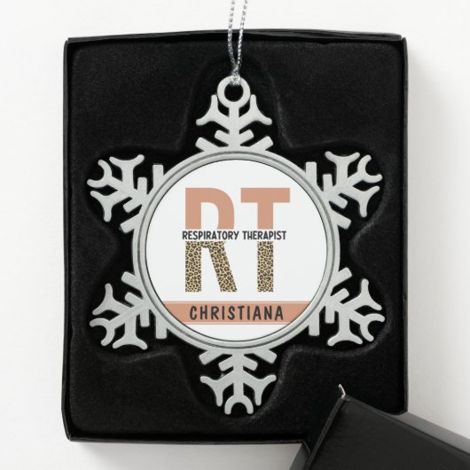 Aangepaste ademhalingstherapie RT Cadeau Tin Sneeuwvlok Ornament (Kistje)