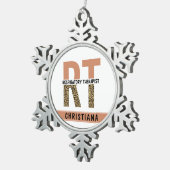 Aangepaste ademhalingstherapie RT Cadeau Tin Sneeuwvlok Ornament (Rechts)