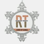 Aangepaste ademhalingstherapie RT Cadeau Tin Sneeuwvlok Ornament (Voorkant)